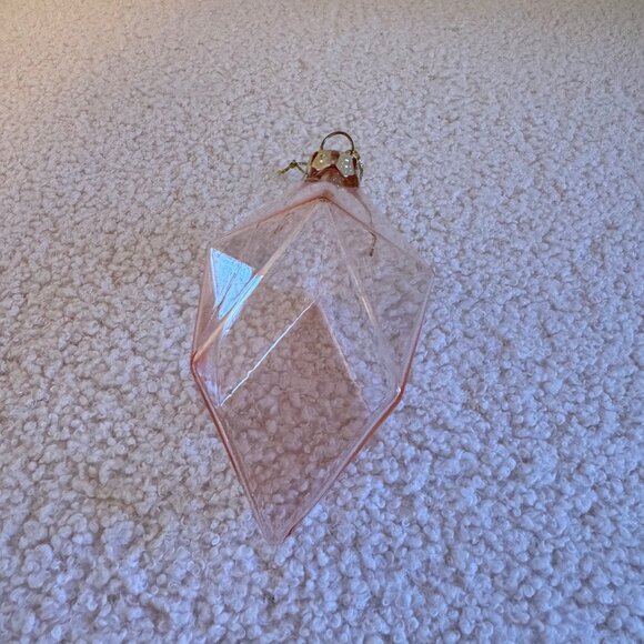 Faceted Prism Glass Ornament - Pink - Picture 3 of 4